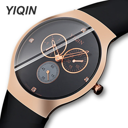 Fashion Luxury Quartz Wristwatches Black Women Waterproof Watch Female Clock Rubber Men Fitness Wrist Watches Diamond Dial Watch